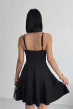 Prenses Model Askılı Siyah Elbise - Siyah - Görsel 4
