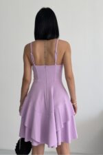 Prenses Model Askılı Lila Elbise - Lila - Görsel 4