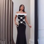 Eliza Çiçekli Abiye Siyah Elbise - Siyah
